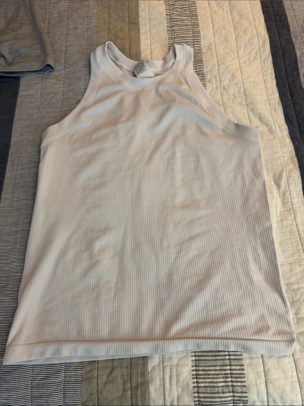 Women’s Ribbed Tank Top - Dark blue, Gray, White, Fuchsia - Picture 5 of 7